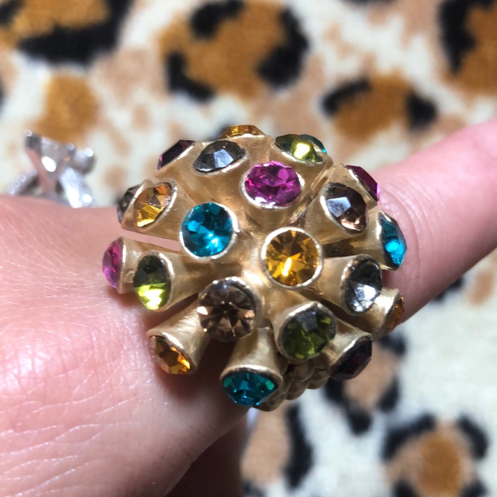 Multi Color Swarovski Ring - One Size - Picture 3 of 3